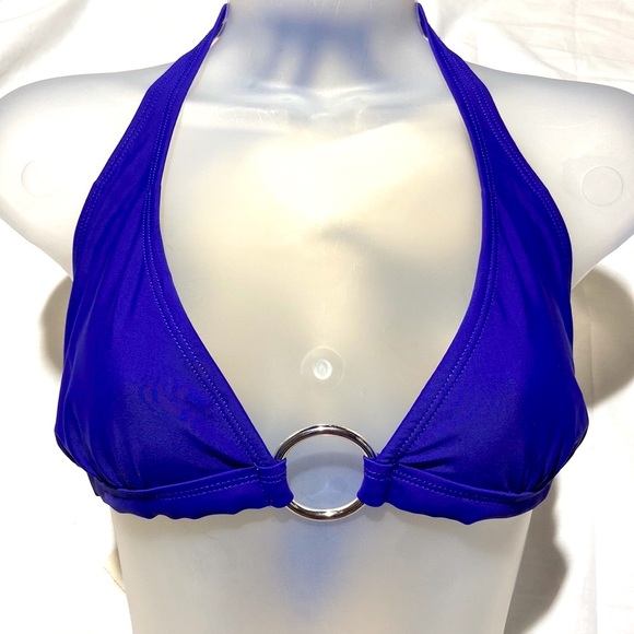 INGEAR Bikini. Royal Purple. Silver Tone Rings in Top and Bottoms. Size Large - Picture 2 of 7